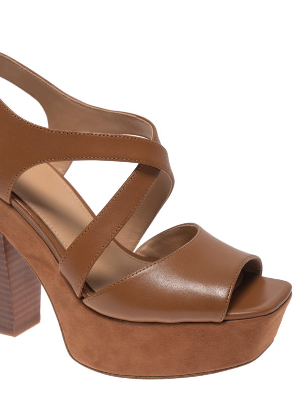 Abbott brown leather heeled sandals 