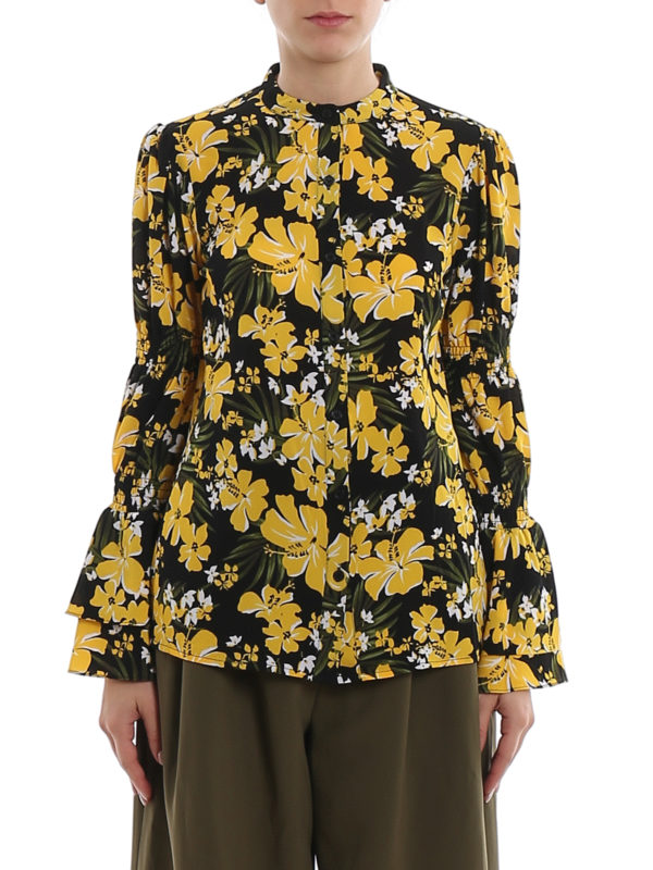 Floral printed crepe shirt 