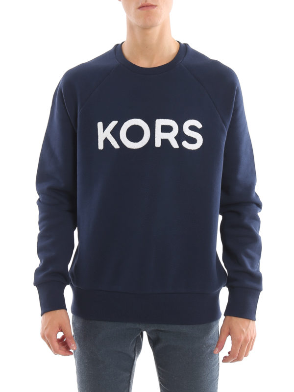 Sweatshirts & Sweaters Michael Kors - Terrycloth logo blue sweatshirt -  CF95HX646F401