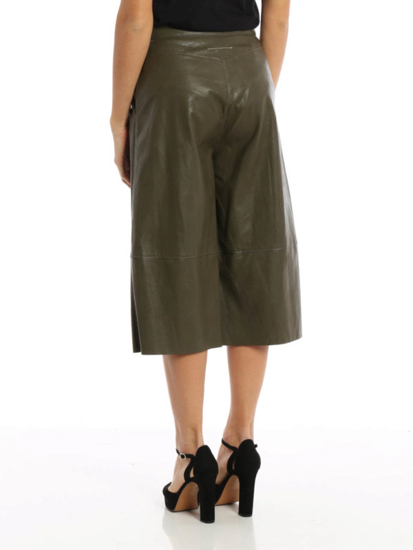 faux leather wide leg pants zara