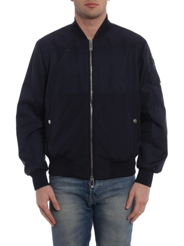 navy nylon flight jacket