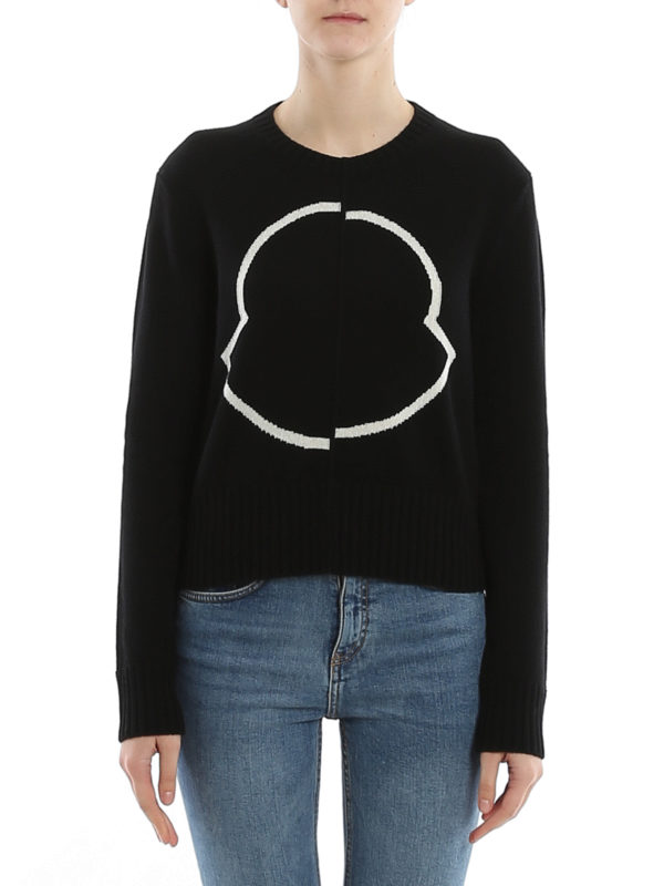 iKRIX MONCLER: crew necks - Logo intarsia wool sweater