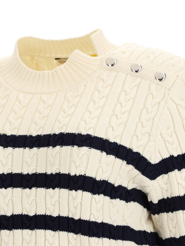 striped cable knit sweater