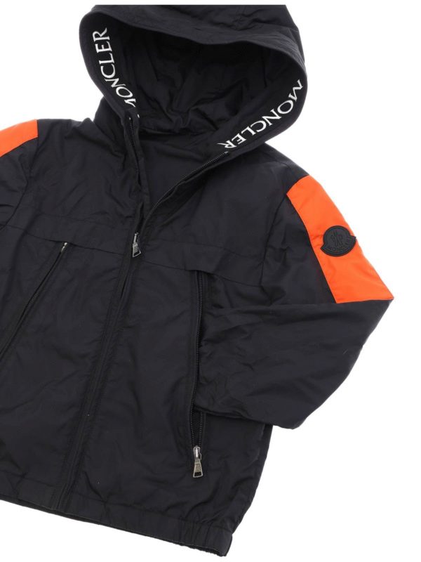 orange and black moncler jacket