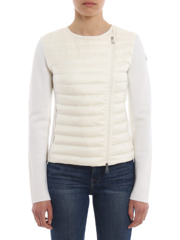 Padded front panel and knit wool jacket 