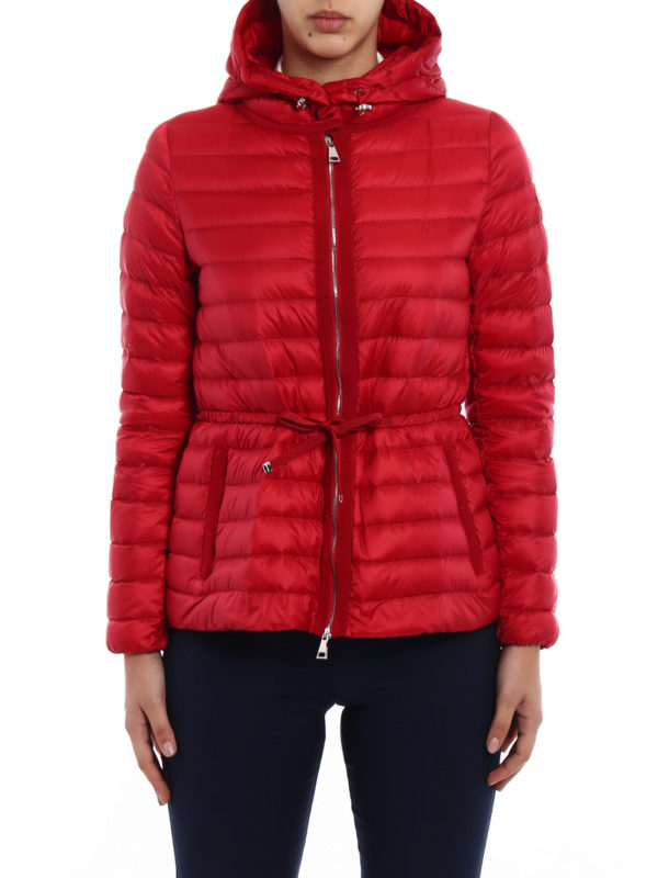 Padded jackets Moncler - Raie ultralight padded red jacket ...