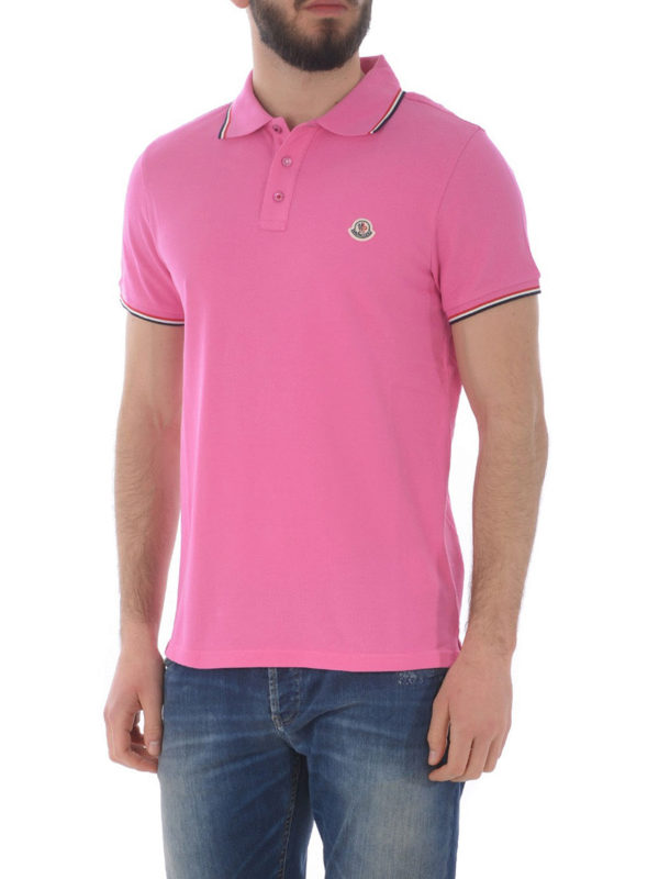 pink moncler polo