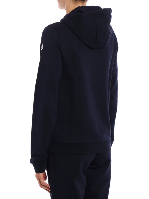 zip gros grain trim hoodie 