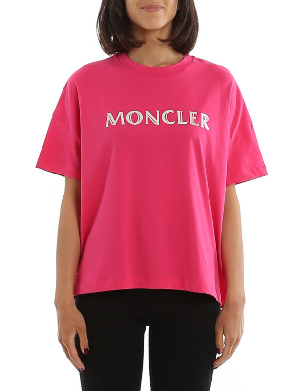 iKRIX MONCLER: t-shirts - Metallic logo jersey oversized T-shirt