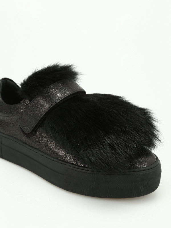 moncler fur sneakers