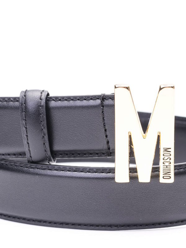 iKRIX MOSCHINO: belts - M buckle calfskin belt