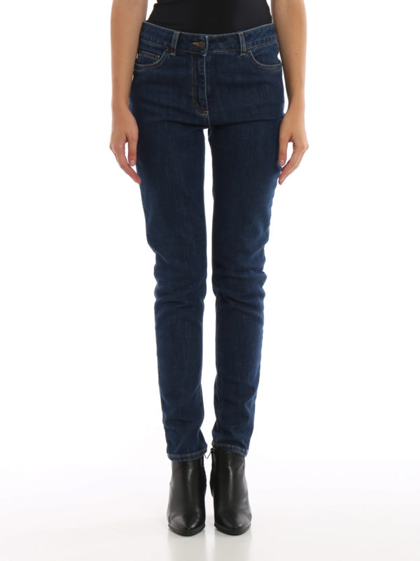 Skinny jeans Moschino - Teddy Bear embroidery denim slim jeans ...