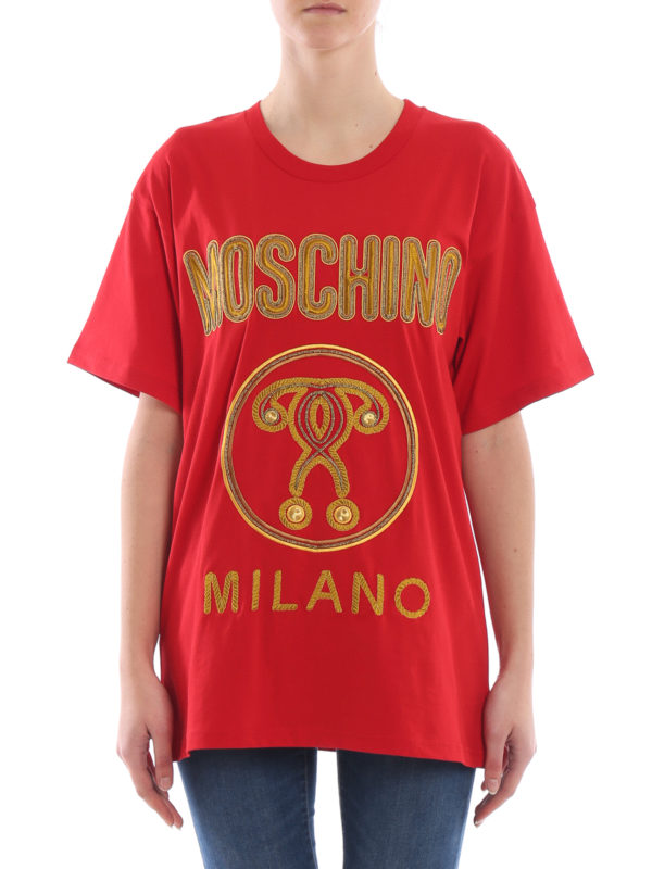 تی شرت Moschino - Embroidered logo red 