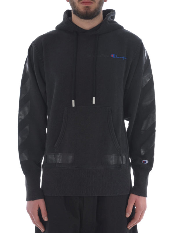 Diagonal printed hoodie 