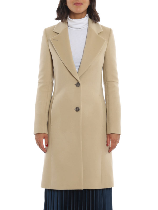 single breasted tan coat