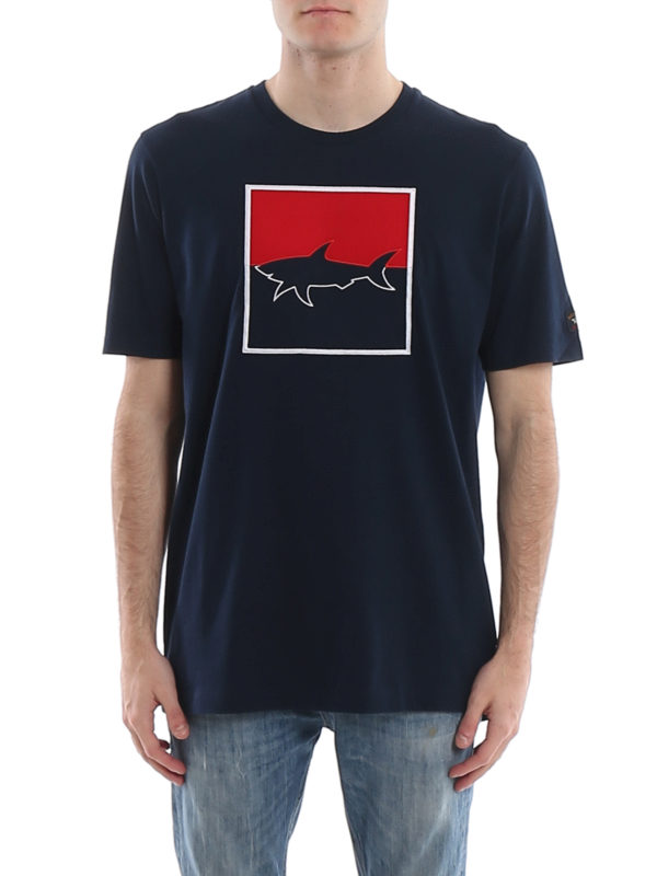 iKRIX PAUL & SHARK: t-shirts - Shark logo embroidery jersey T-shirt
