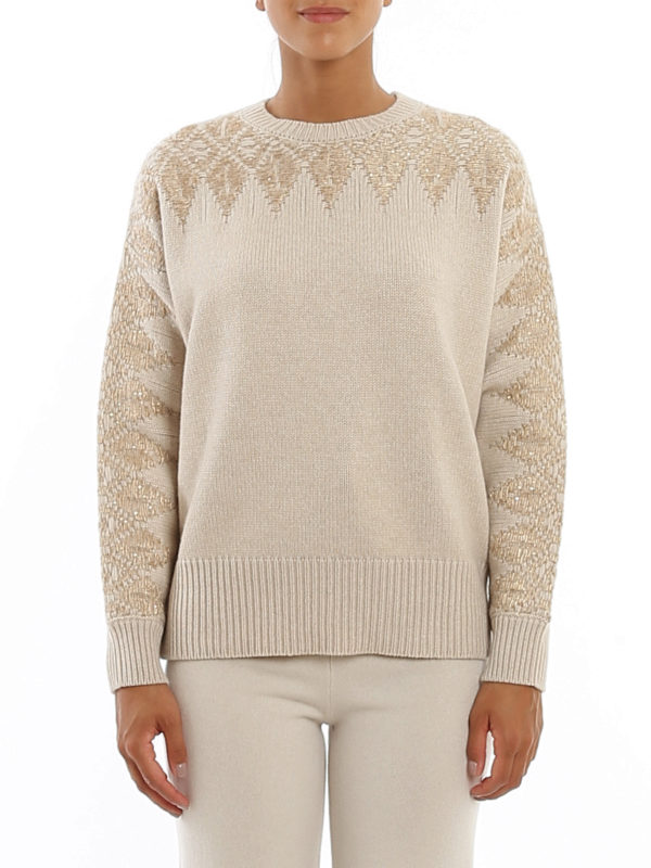 یقه گرد Peserico - Embellished sweater 