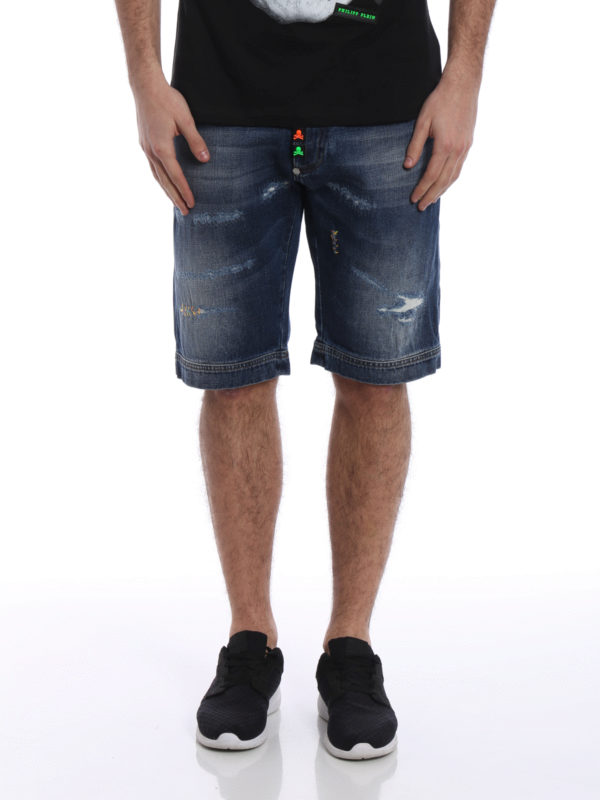 philipp plein denim shorts