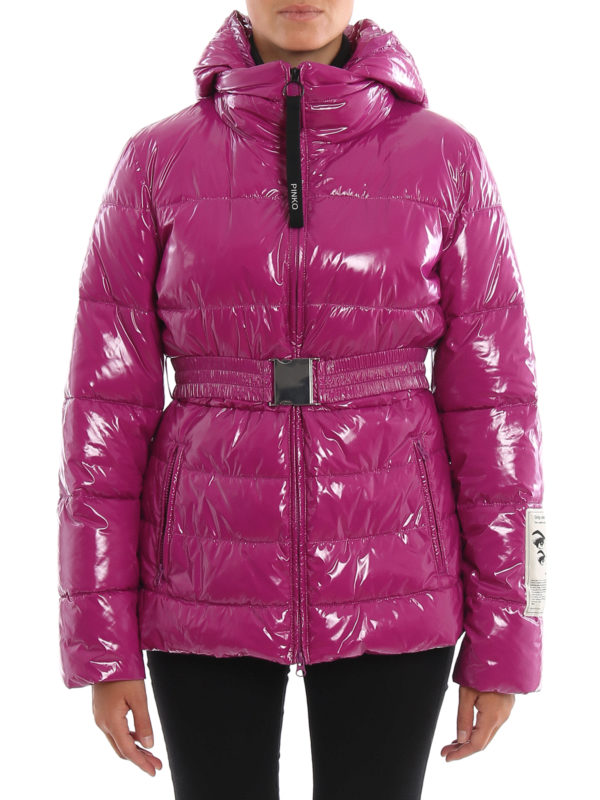 pink glossy puffer jacket