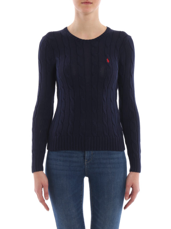 dark blue polo sweater