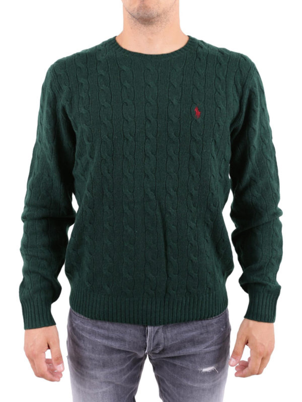 ralph lauren green cable knit