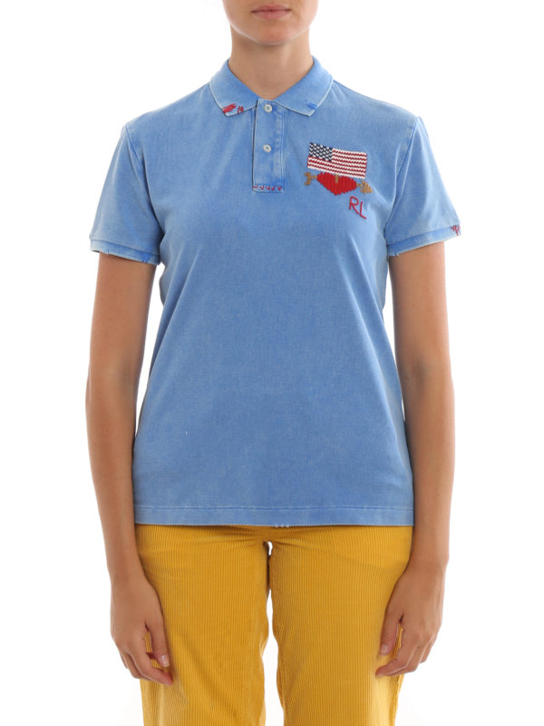 Polo shirts Polo Ralph Lauren - US flag and logo embroidery polo -  211758893001