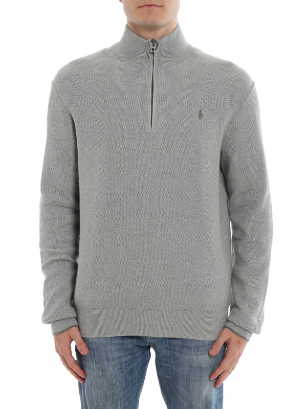 ralph lauren zip neck sweater