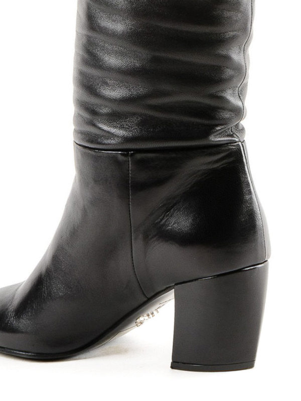 black rain boots with heel