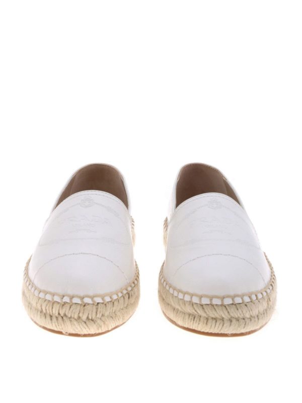 Prada - Espadrillas in white leather - espadrilles - 1S619I3APXF0009