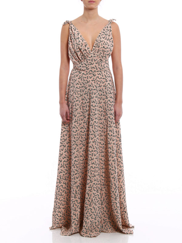 Evening dresses Prada - Floor length ramage silk gown - P35R81QLY028