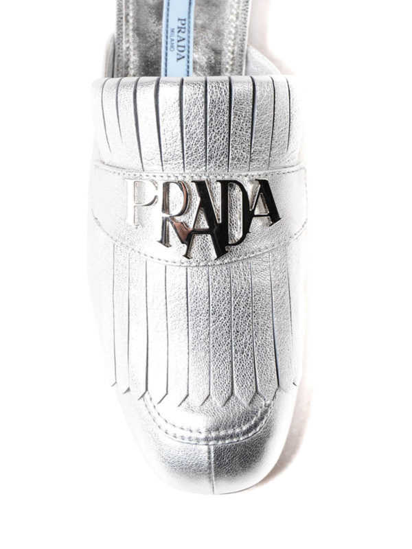 prada metallic mules