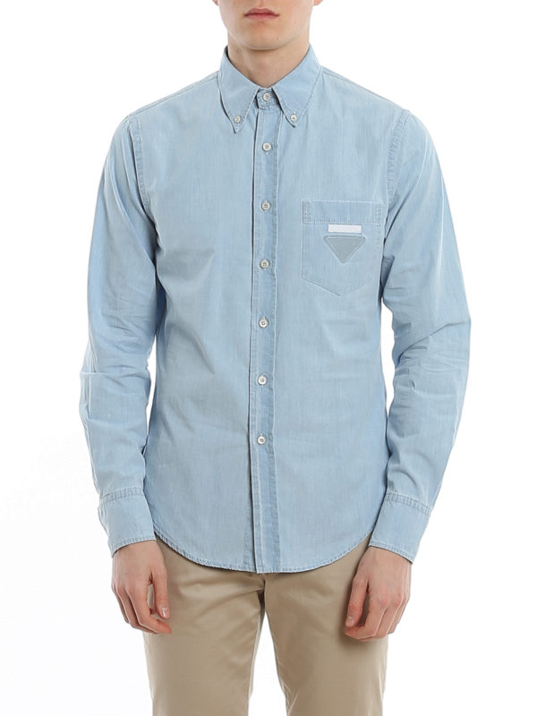 Shirts Prada - Bleached chambray denim 