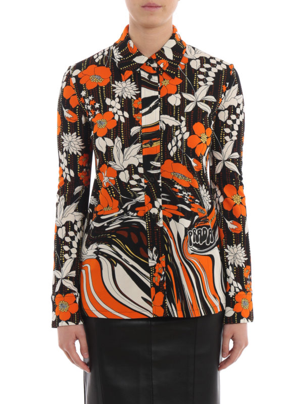 Shirts Prada - Floral optical viscose 