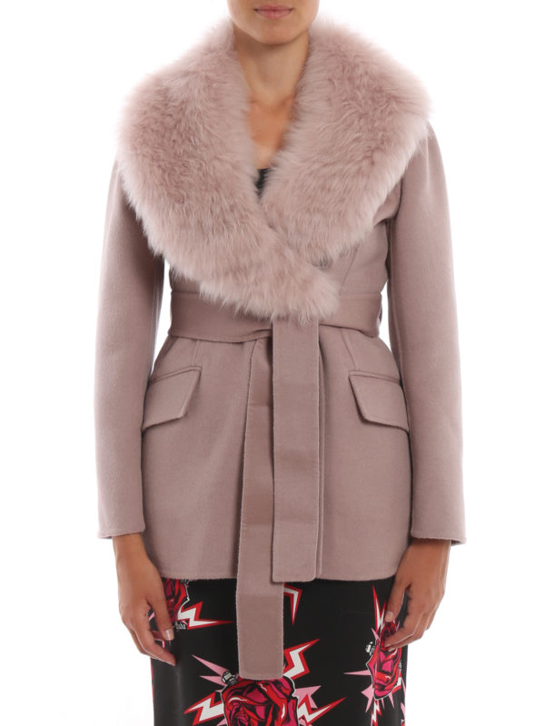 prada coat with fur collar