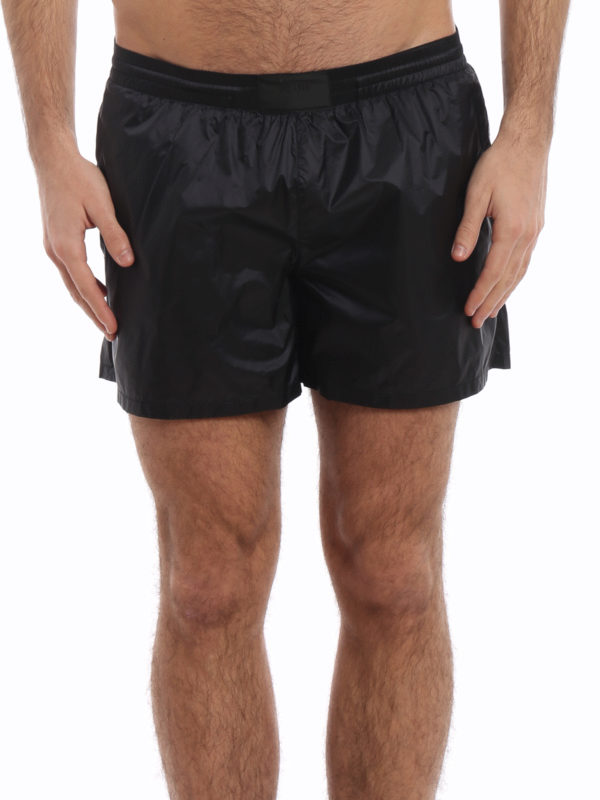 prada black swim shorts