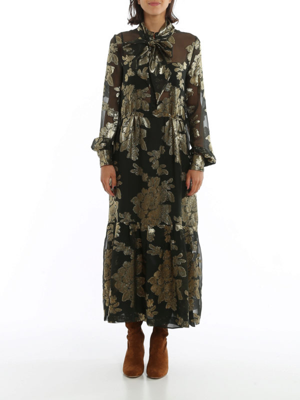 iKRIX SAINT LAURENT: evening dresses - Floral embroidered silk dress