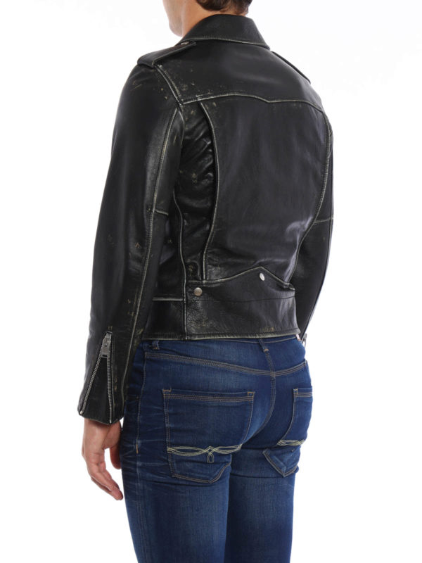 used saint laurent leather jacket