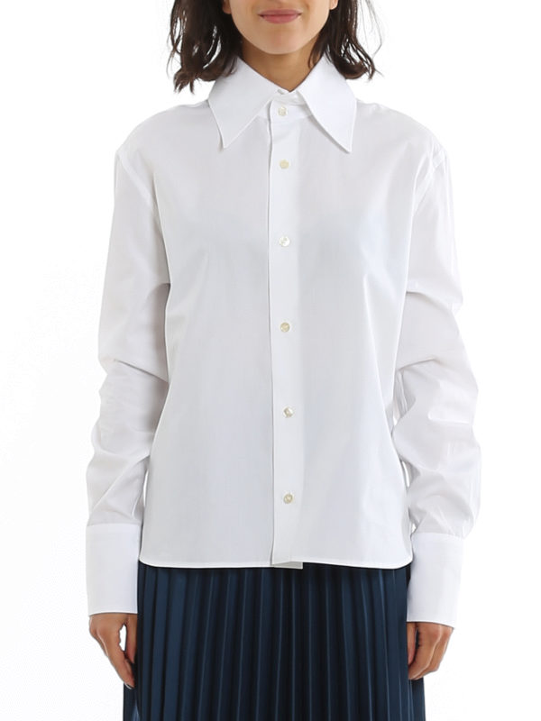 iKRIX SAINT LAURENT: shirts - Cotton shirt with maxi collar