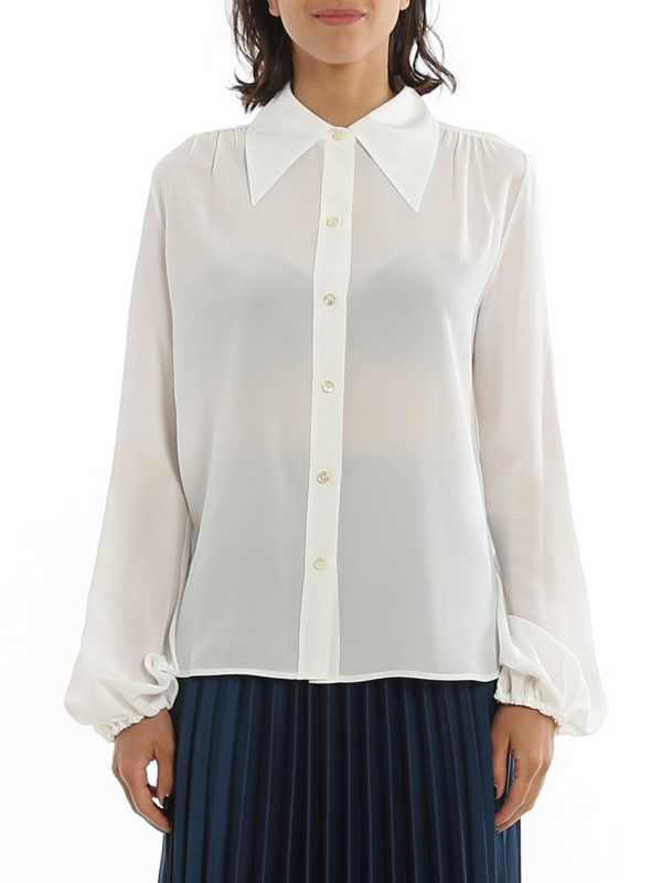 iKRIX SAINT LAURENT: shirts - Puffed sleeve silk shirt