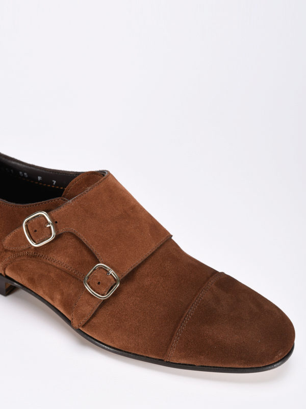 suede monk strap shoes