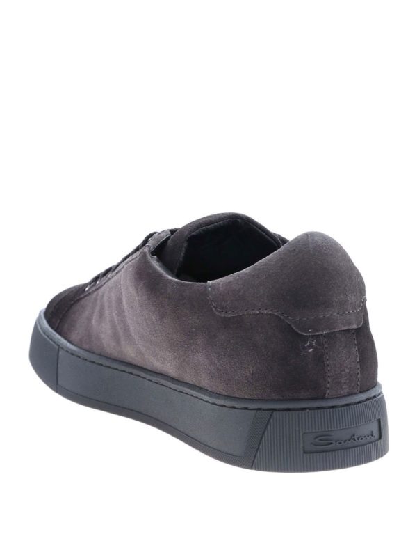 Vintage effect suede sneakers in grey 