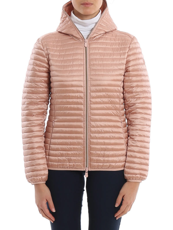 powder pink puffer jacket