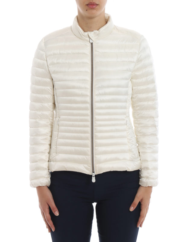Shiny white quilted puffer jacket 