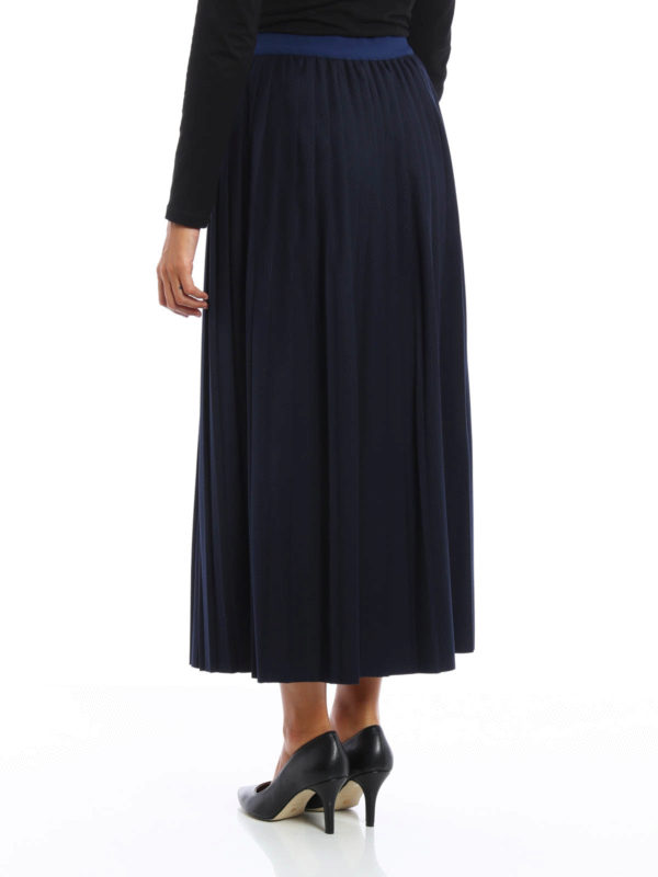 pleated maxi skirt wool