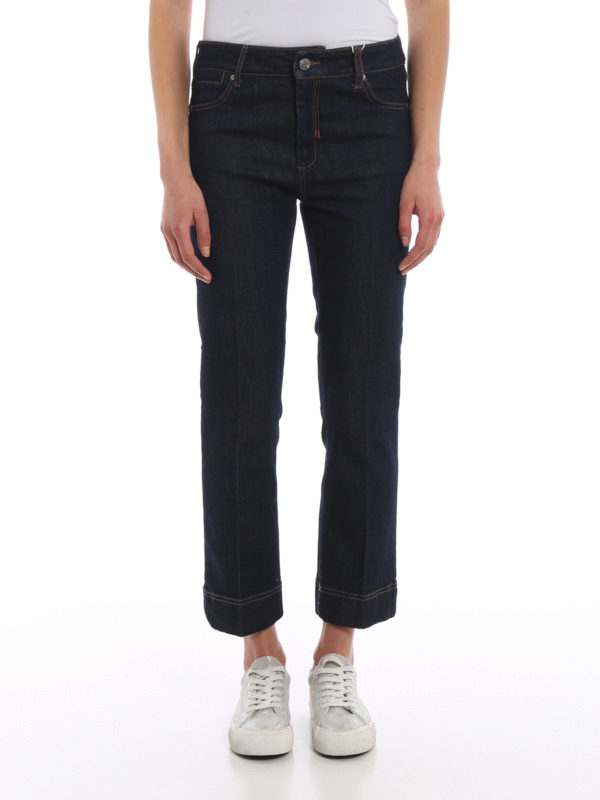 Embassy cotton denim crop bootcut jeans 