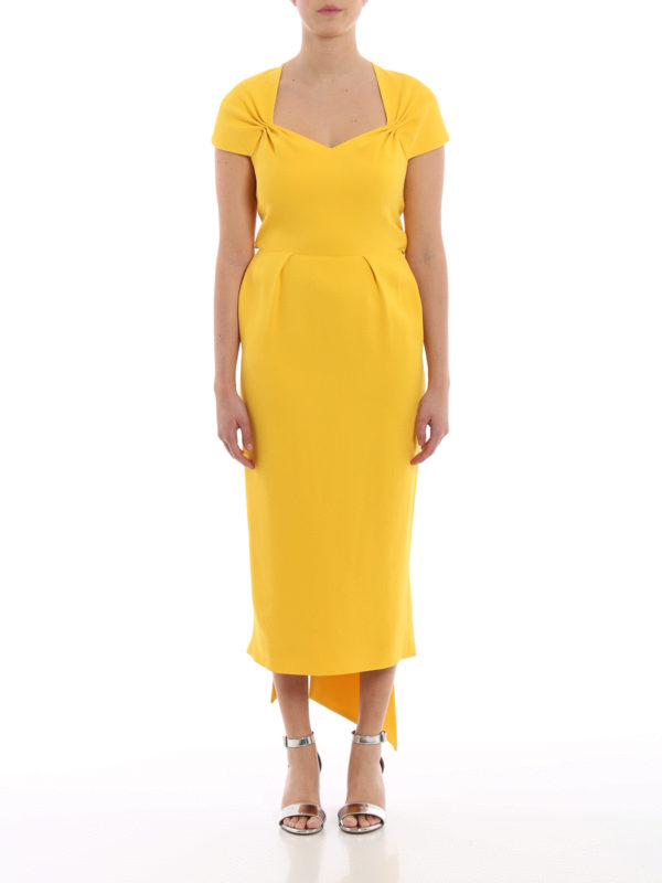 Angie yellow stretch cady dress 