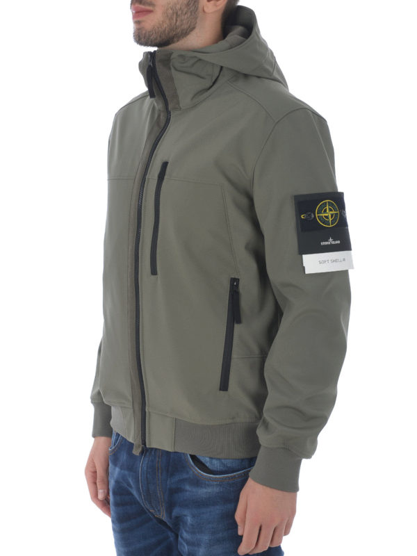 stone island soft shell khaki