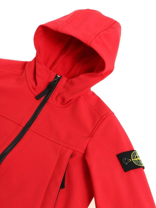 stone island red parka