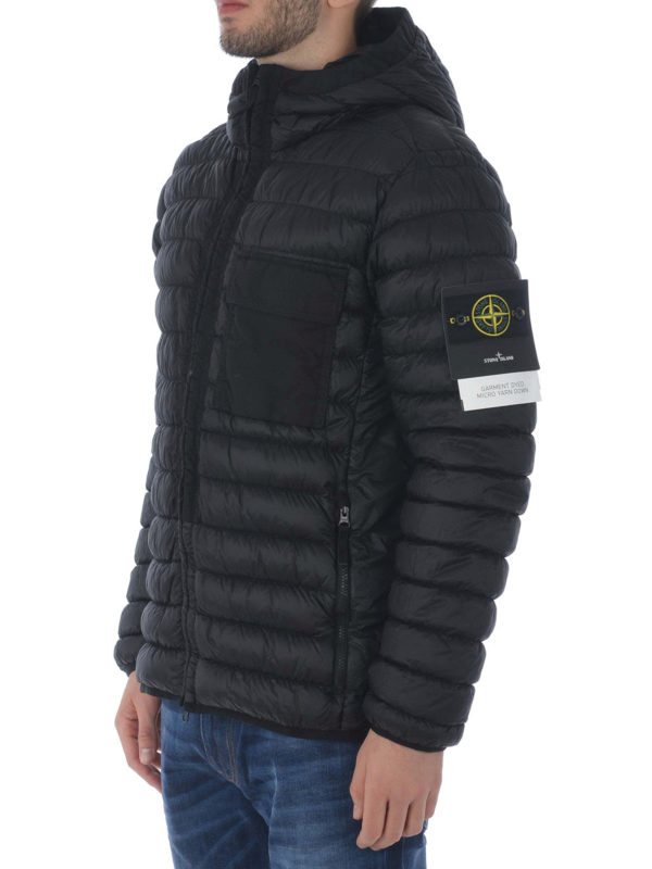 stone island micro yarn down jacket black