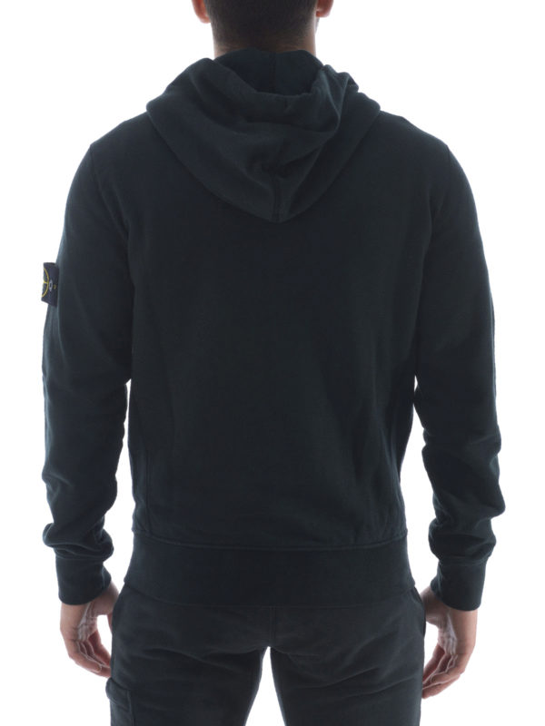 stone island cotton fleece full zip hoodie